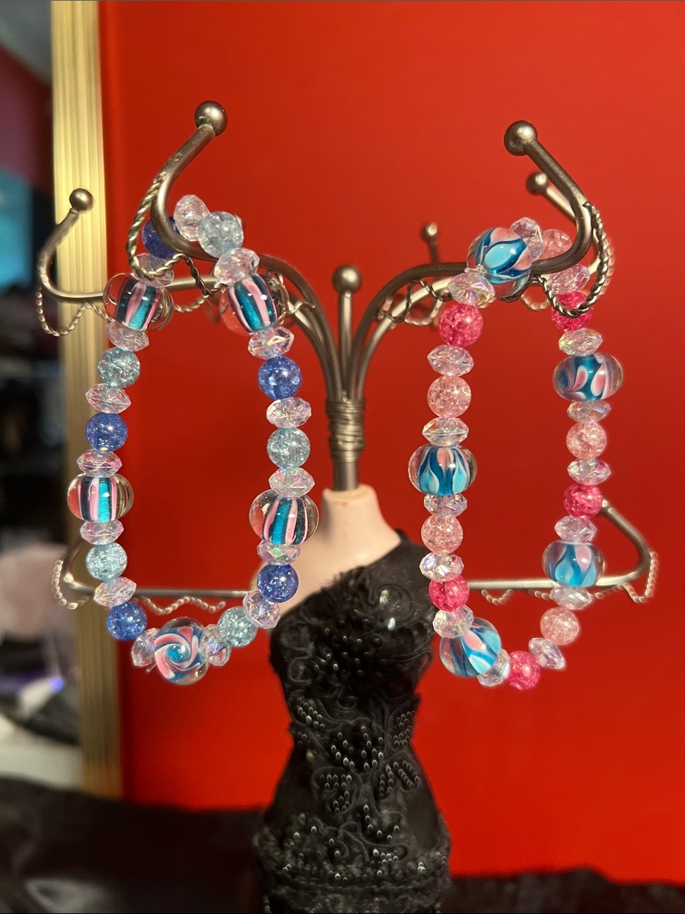 Beautiful beaded bracelets homemade set of 2